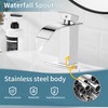 sagetta Waterfall Bathroom Sink Faucet Single Hole Faucet with Three