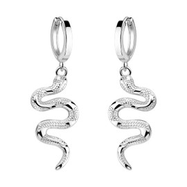 SOFIA MILANI - Women's Earrings 925 Silver - Snake Creole Earrings, Sterling Silver, No Gemstone