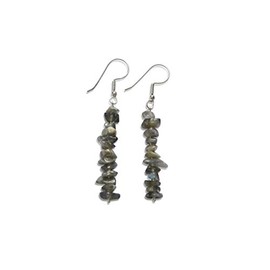 Labradorite Drop Earrings, Natural, Clumps, 5-8 mm, 925 Silver, Sterling Silver labradorite Sterling silver, Labradorite