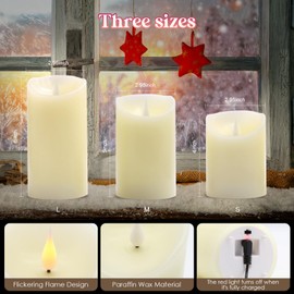 ALED LIGHT ALED LIGHT Rechargeable Candles Flickering with Remote,Flameless Candles Built-in Rechargeable Battery,RGB&Warm White Real Wax LED Candles for Home Decoration,Christmas,Party
