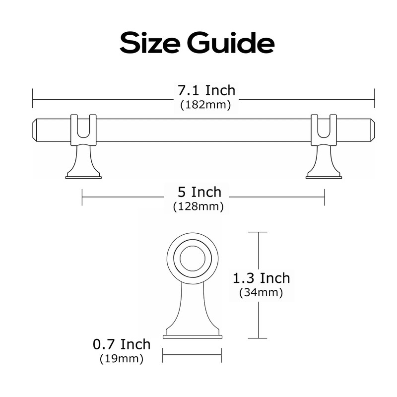 Alzassbg 10 Pack Matt Black and Silver Cabinet Pulls, 5