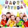 Tinoaly Game Themed Happy Birthday Banner, Colorful Astronaut Party Supplies,