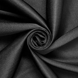 Crepe Back Satin Bridal 58/60 Inch Silky Polyester Fabric by The Yard for Sewing Apparel, Accessories, Décor & More - Black (1 Yard)