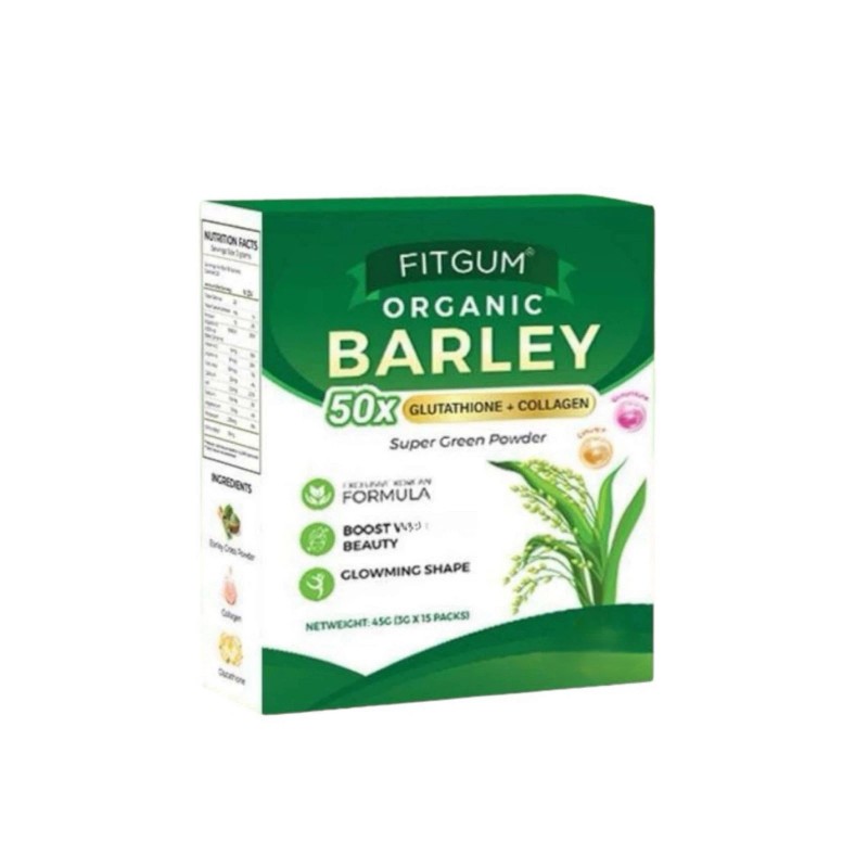 FITGUM Organic Barley Super Green Powder 15 Sachets – with