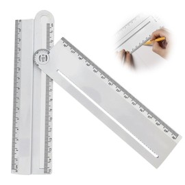 PAVIKE 30cm Transparent Rectangle Ruler Protractor Rectangle Ruler Protractor Angle Ruler Protractor Mathematical Geometry Drawing Multifunctional Angle Ruler Student Stationery Drawing Tool Supplies