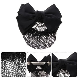Beaupretty Bowknot Snood Net Barrette Hair Clip Bow Bun Cover Elastic Women Lady Hair Accessories Decor Gifts (Black) Girl Hair Clips