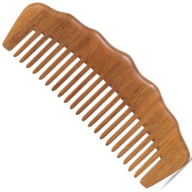 Moreinday Wooden Comb for Hair Growth, Labor Comb, Medium Wide Tooth for Medium Density Hair - Green Sandalwood
