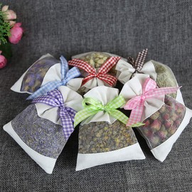 Geila 24pcs Sachet Empty Bags Linen Fabric Bags Organza Gauze Bags for Lavender, Spice and Herbs (24 pcs)