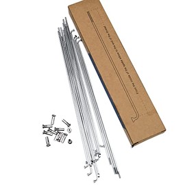 LUXU Pack of 36 14G J-curved bicycle steel spokes, bicycle spokes with brass nipples, mountain bike steel spokes, for MTB wheel spokes, e-bike, downhill, trekking, city bikes (201 mm silver)