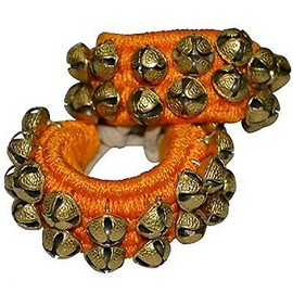 Art Of Creation Dancing Ankle Kathak Ghungroo Pair 40 Bells 2 Lines Handmade Musical Instrument Classical Bharatnatayam Kuchchipudi (Yellow Padded 40 Bell)