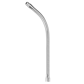 PATIKIL 15" Microphone Gooseneck, 1Pcs 5/8"-27 Thread Metal Universal Hose Flexible Arm Gooseneck Tube Extension for Multifunction DIY, Silver Tone