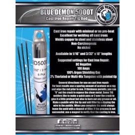 Blue Demon Alloy 5000T 1/16" TIG Rod Pop Pack 12 Rods Blue Demon