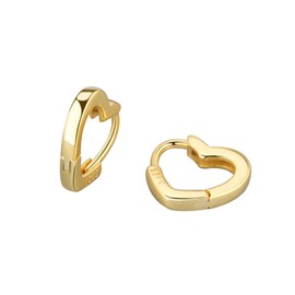 coadipress Love Heart Hoop Earrings for Women 925 Sterling Silver Geometric Huggie Earrings Minimalist Sweet Love Heart Hoop Earrings Fashion Chic Jewelry (Gold Heart)