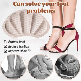 KIRZAX 4 Paar Fersenschutz Schuheinlagen, Fersen Patch,Sneaker Reparatur Patch,Bequemer Fersenschoner,Selbstklebende rutschfeste Fersenkissen,Fersenpolster Reparatur für die Meisten Arten, Hautfarbe