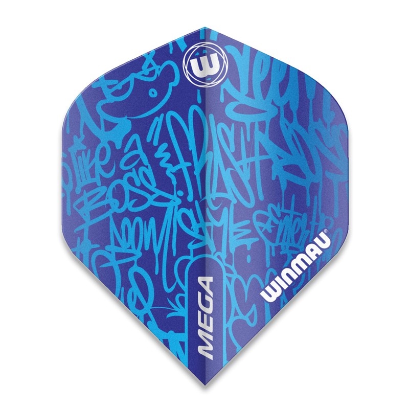 WINMAU Mega Standard Blue Extra Thick Dart Flights - 10