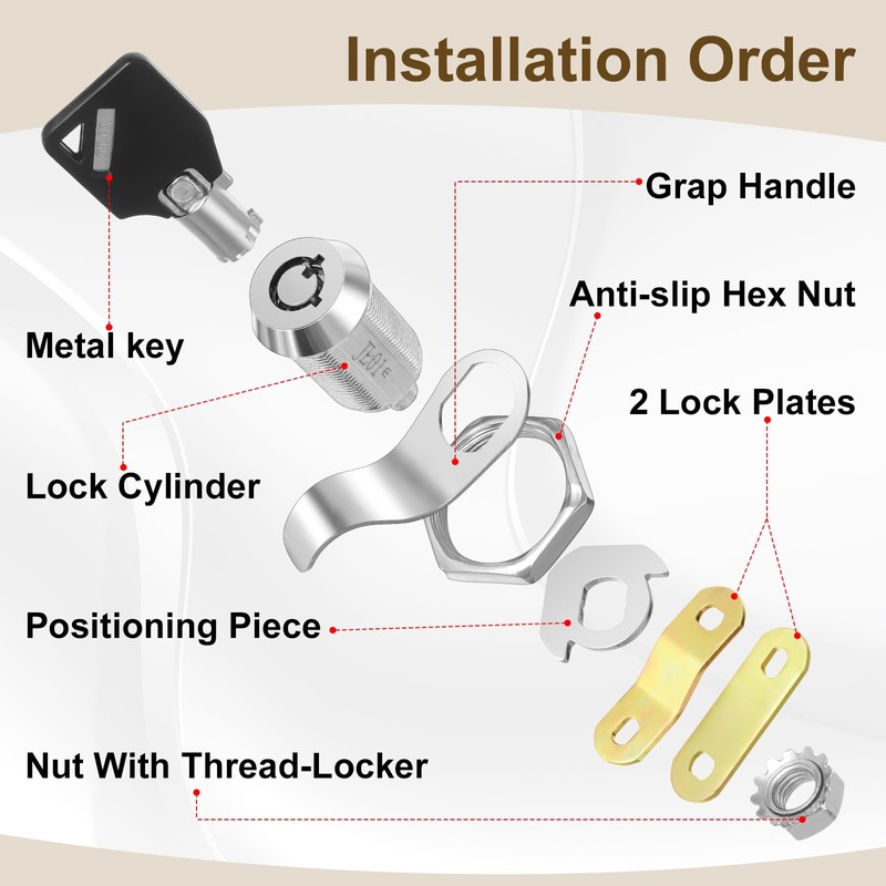 Duraaamo 12 Pack Rv Door Locks for Storage Door 1-1/8''