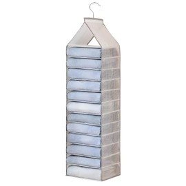 Minnhua 12-Shelf Hanging Wardrobe Storage Organiser Hanging Wardrobe Organiser Hanging Storage Shelves Foldable Hanging Closet Organizer Clothes Organizer Space Saving for Clothing