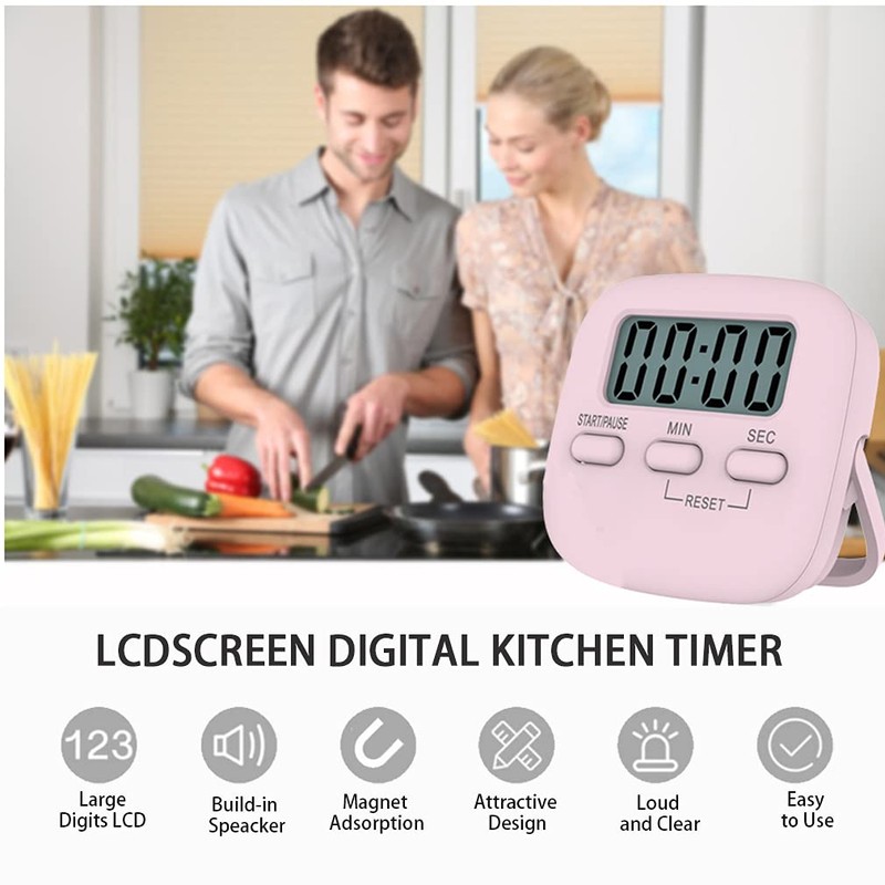 Digital Kitchen Timer/Pink Timer for Kids with Bracket and Hanging