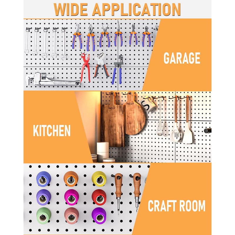 INCLY 60 Pack 4 Inch Black Pegboard Hooks, 1/4" Heavy