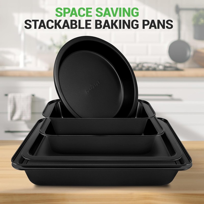 NutriChef 10-Piece Non-Stick Baking Set – Heavy-Duty Carbon Steel Bakeware