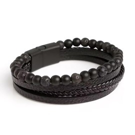 MADIOLA Pulsera de Cuero Trenzado para Hombre Mujer Novio Pareja Enamorado. Cierre Magnético. Excelente Regalo de Cumpleaños, Navidad, Aniversario, Día del Padre, San Valentín, Día del Amor y Amistad