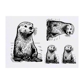 Azeeda 4 x 'Seeotter' Temporäre Tattoos - Wasserfest, Hautfreundlich & Ungiftig · Transfers in Verschiedenen Größen (TO00071554)