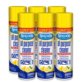 Sprayway All Purpose Cleaner with Lemon Scent, 19oz, Pack of 6 | Foaming Action, Clean, Disinfect, Deodorize | Tough on Grease, Soap Scum, Grime | EPA Approved, Kills 99.9% of Viruses & Bacteria