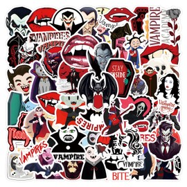 55 Pieces Vampire Stickers for Laptops, Cool Classic Cartoon Stickers for Teens, Kids, Boys, Computers, Skateboards, Cell Phones, Scrapbooks