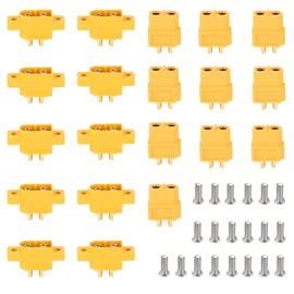 LINSYRC 10 Pairs Amass XT60E-M and XT60 Mountable Fixed Male Female Durable Plug for RC Model Airplane FPV Racing Drone