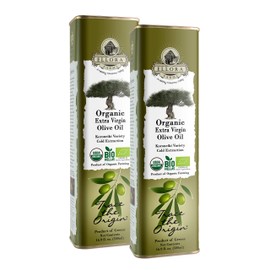 Ellora Farms, Organic Extra Virgin Olive Oil, Cold Press, Traceable Single Origin, Kosher, High Polyphenols, 17 oz. tin, Pack of 2