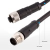 M12 Connector Cable 4 Pin Shielded Right Angle Waterproof Aviation