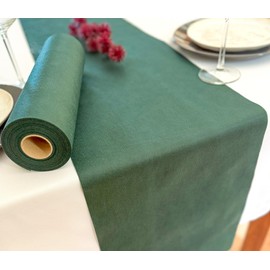 NATUARTE, Non-Woven Table Runner Dark Green, 25 m x 30 cm, Modern Non-Woven Table Runner, Table Decoration Eucalyptus, Decorative Wedding, Christening Communions, Table Runner Roll, Colour Dark Green