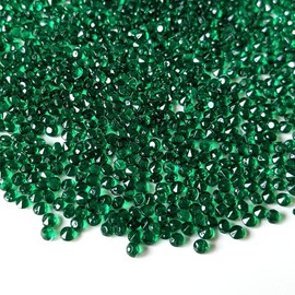 10,000 Scatter Crystals Wedding Rhinestone 2.5mm Gem Beads Diamante Acrylic Stones Table Confetti Centrepiece Decorations Decor Prom Event (Dark Green)