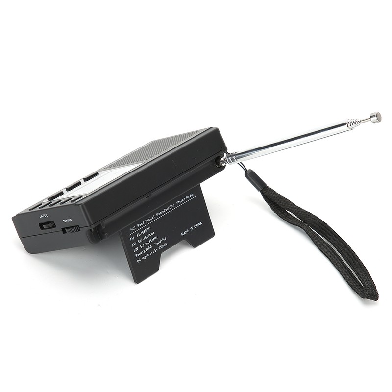 Portable Mini Radios FM/MW/SW Receiver with Digital Alarm Clock FM