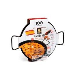 Carmencita. Meat & Chorizo Paella Kit. Includes enameled pan. 265g (9.35oz). 2 servings.