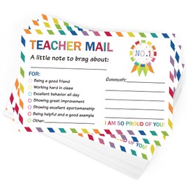 50Pcs Teacher Mail Notes to Parents, Happy Mail Postcards Preschool Elementary Classroom Must Haves, Good Behavior Incentive Motivational Cards to Send Home for Kindergarten School Teacher Supplies
