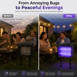 Solar Bug Zapper for Indoor & Outdoor Use – USB Rechargeable Mosquito Lamp for Patio, Yard & Home
