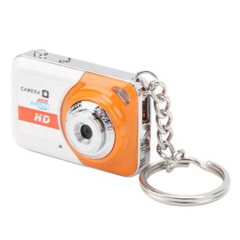 Mini Camera, 58g HD Small Security Camera with Motion Detection, Pocket Body Worn Cam, Spy Cameras, Keychain Video Recorder for Webcam for Cycling, Home, Office Security (Orange)