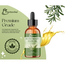 Plantovika Rosemary Oil enriched with Jocoba, Caster, Argan, Peppermint, Lavender Oil for Scalp & Hair Strengthening