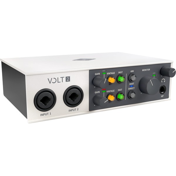 UA Volt 2 USB Audio Interface for recording, podcasting, and streaming with essential audio software, including $400 in UAD plug-ins