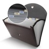 13 Pockets Expanding File Folder,A4 PU File Organizer Bag Briefcase