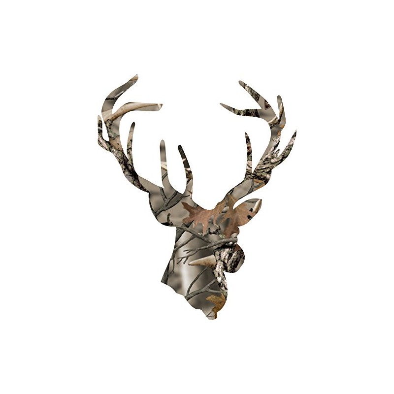 Camo Deer Head with Antlers Sticker
