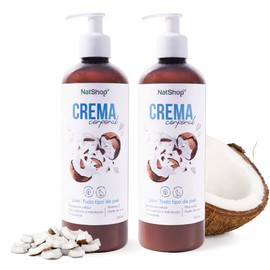 Natshop Kit Cremas Corporales Coco Natural Vitamina 500ml Crema Hidratante Reparación Intensiva Ingredientes Naturales Skin Care Uso Diario Toda