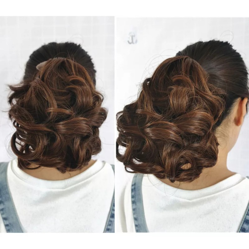 Generic Peluca De Pelo Rizado Corto Negro Natural, Cola De