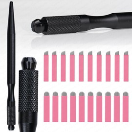 Microblading Handles Manual Microblading Pen with Nano 0.15mm Blade Microblade Holder for Eyebrow Lip Microblading Kit