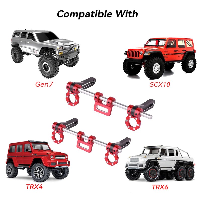 2PCS Aluminum Adjustable 1/10 RC Bumper Crawler Bumper with Fairlead