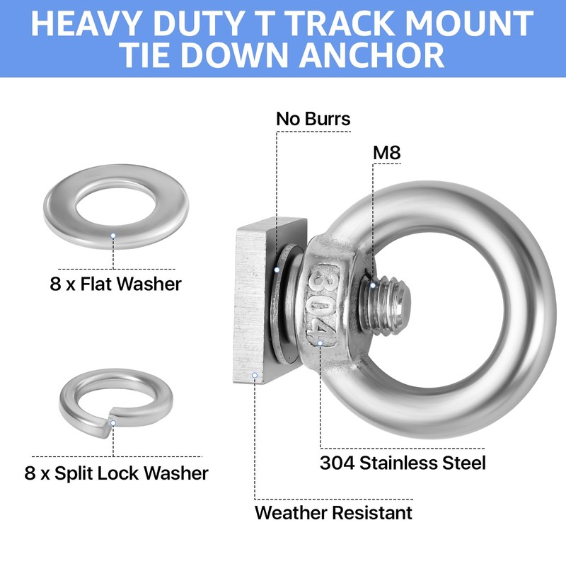 Aemygo 8 Sets T Track Bolt, Heavy Duty T Track