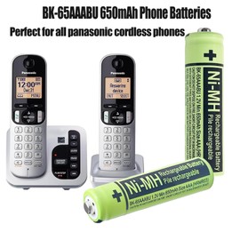 BK-65AAABU Ni-MH 1.2V AAA 650mAh Rechargeable Batteries for Panasonic Wireless Cordless Phones, Remote Controls, Electronics Toys,4 Pack