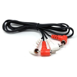 DRUT 1.2m Twin 2 x RCA to RCA Right Angle Cable, Twin Phono Lead Splitter, for Audio, Speakers, Home Theater, Surround Sound, Turntable, Mixer 4ft