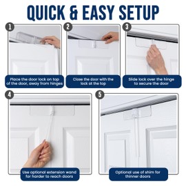 Safety Innovations (2- Pack) - Safety Innovations Bi-fold Door Lock - Closet Protection Child and Pet Proof Bi-fold Door Lock - Tool-Free Installation - Unbreakable Clear Polycarbonate - for 1 3/8" Thick Wood Doors